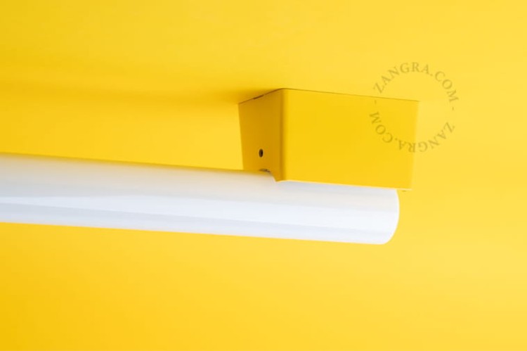 Żółta lampa ścienno-sufitowa S14s Opal Stick Bulb 100 cm - Zangra