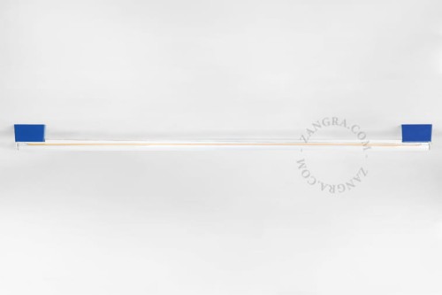 Lampa ścienno-sufitowa niebieska z przezroczystą żarówką o długości 100 cm - Zangra