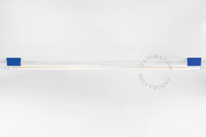 Lampa ścienno-sufitowa niebieska z przezroczystą żarówką o długości 100 cm - Zangra