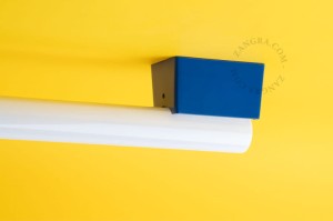 Lampa ścienno-sufitowa niebieska, S14S, opalowa żarówka, 100 cm - Zangra