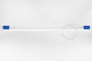 Lampa ścienno-sufitowa niebieska, S14S, opalowa żarówka, 100 cm - Zangra