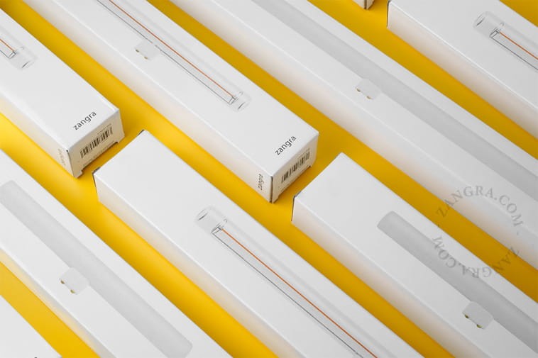 Żółta lampa ścienno-sufitowa z żarówką S14d, 30 cm - Zangra