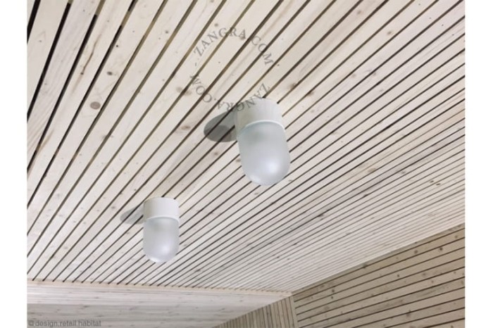 Lampa biała porcelana, szklany klosz 002.bis - Zangra