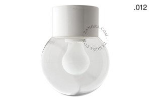 Lampa biała porcelana, szklany klosz 012 - Zangra