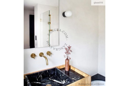 Lampa czarna porcelana, szklany klosz 010.bis - Zangra