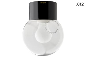 Lampa czarna porcelana, szklany klosz 012 - Zangra