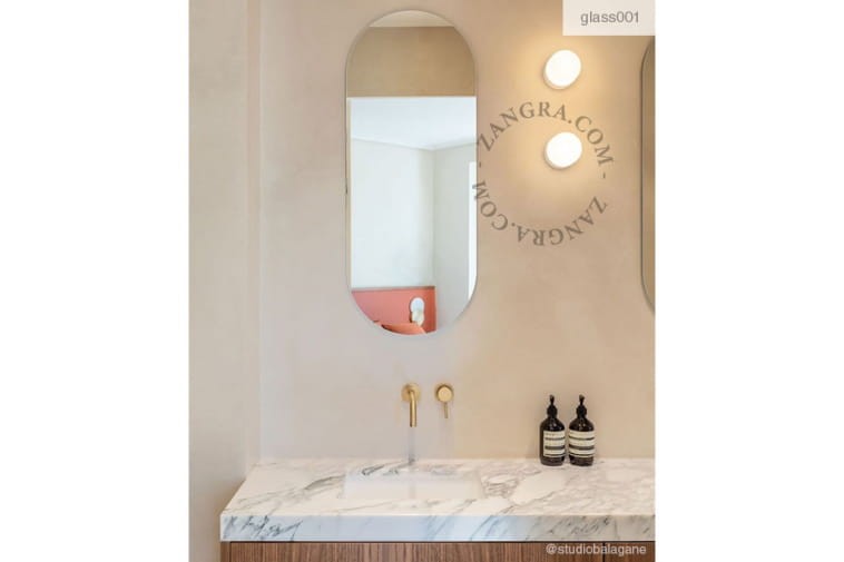 Lampa ścienna, porcelana, klosz 001 matowe szkło - Zangra