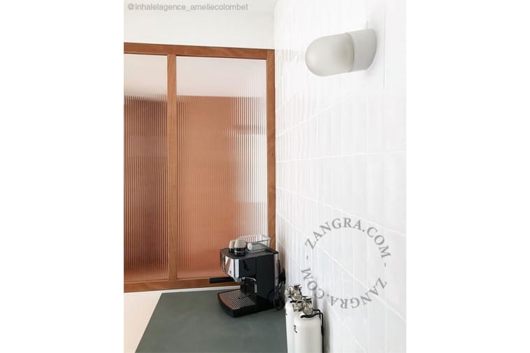 Lampa ścienna, porcelana, klosz 001 matowe szkło - Zangra
