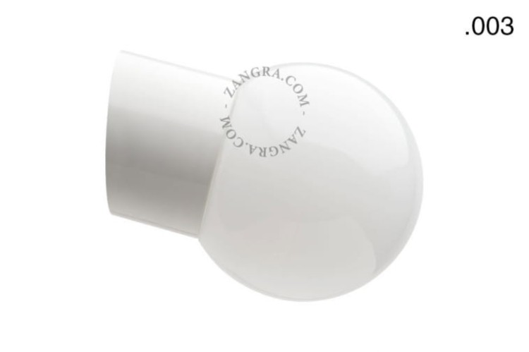 Lampa ścienna, porcelana, szklany klosz 003 - Zangra