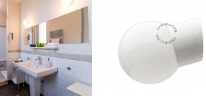 Lampa ścienna, porcelana, szklany klosz 003 - Zangra