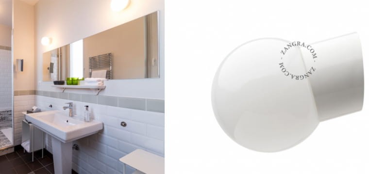Lampa ścienna, porcelana, szklany klosz 003 - Zangra