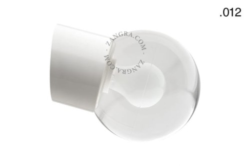 Lampa ścienna, porcelana, szklany klosz 012 - Zangra