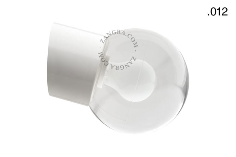 Lampa ścienna, porcelana, szklany klosz 012 - Zangra