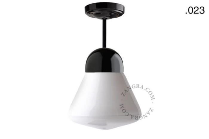 Lampa porcelanowa ze szklanym kloszem 023 - Zangra