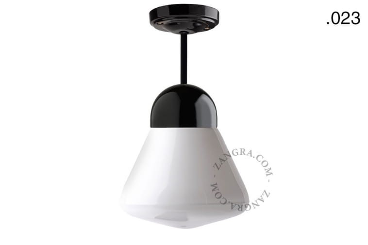 Lampa porcelanowa ze szklanym kloszem 023 - Zangra