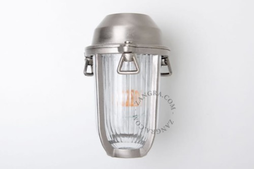 Zewnętrzna lub łazienkowa lampa ścienna niklowana - Zangra