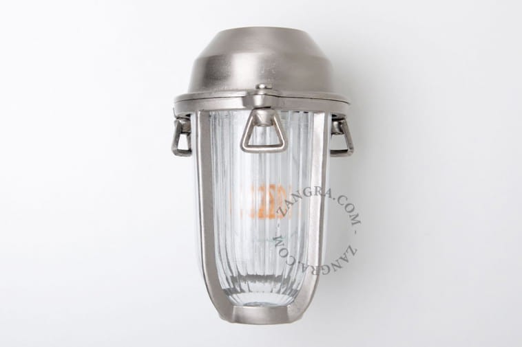 Zewnętrzna lub łazienkowa lampa ścienna niklowana - Zangra