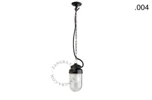 Zewnętrzna lub łazienkowa lampa wisząca z czarnej porcelany 004 - Zangra