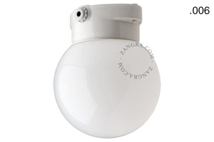 Lampa ścienna lub sufitowa z białej porcelany, 006 - Zangra