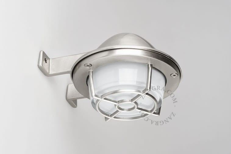 Zewnętrzna lampa ścienna BACH z niklowanego mosiądzu - Zangra
