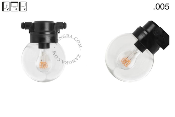 Lampa ścienna ze szklanym kloszem, 005 - Zangra