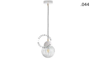 Wisząca lampa porcelana ze szklanym kloszem, 044 - Zangra