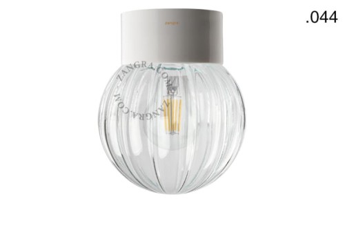 Zewnętrzna lub łazienkowa biała porcelanowa lampa ścienna lub sufitowa, 044 - Zangra