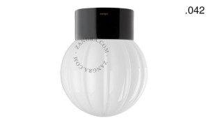 Zewnętrzna lub łazienkowa czarna porcelanowa lampa ścienna lub sufitowa, 042 - Zangra