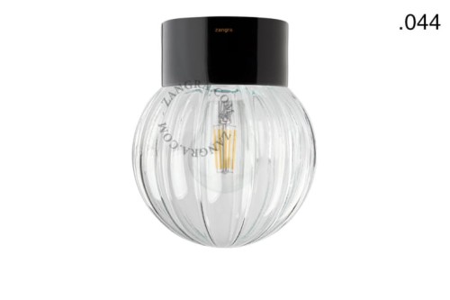 Zewnętrzna lub łazienkowa czarna porcelanowa lampa ścienna lub sufitowa, 044 - Zangra