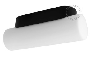 Ręcznie wykonana lampa szklana, 28 cm, czarna - Zangra