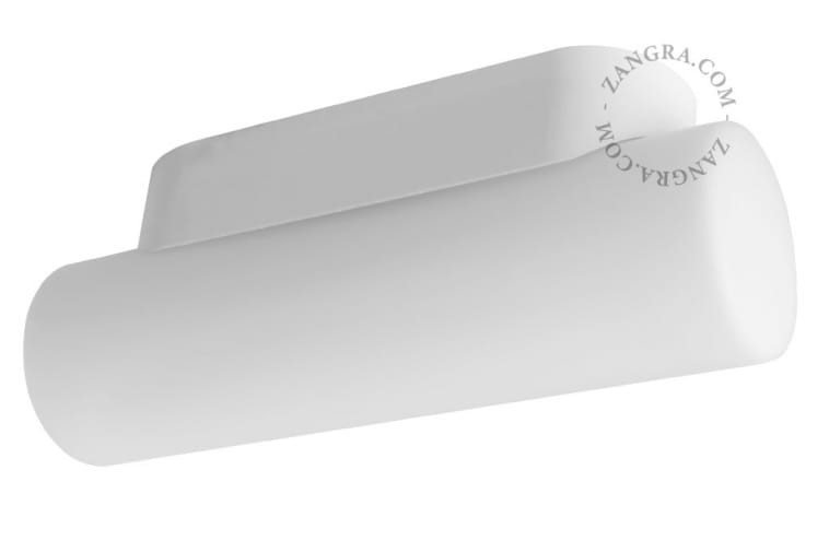 Ręcznie wykonana lampa szklana, 28 cm, biała - Zangra