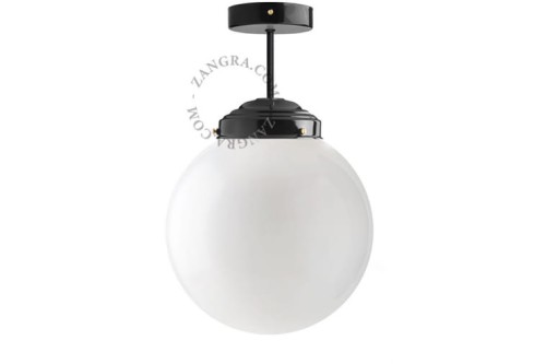 czarna lampa ze szklanym kloszem  XL008  - Zangra