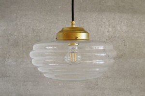 Klosz szklany przezroczysty w stylu Art Deco - Zangra