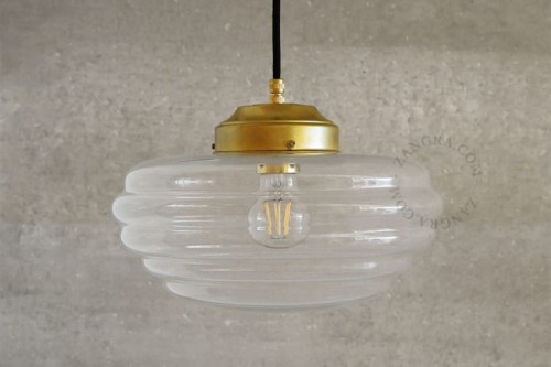 Průhledné skleněné stínidlo ve stylu Art Deco - Zangra