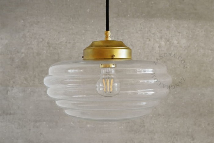 Art Deco style transparent glass lampshade - Zangra