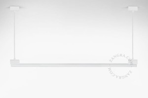 Biała lampa liniowa wisząca BRUNO, żarówka LED 100 cm - szkło opalowe - Zangra
