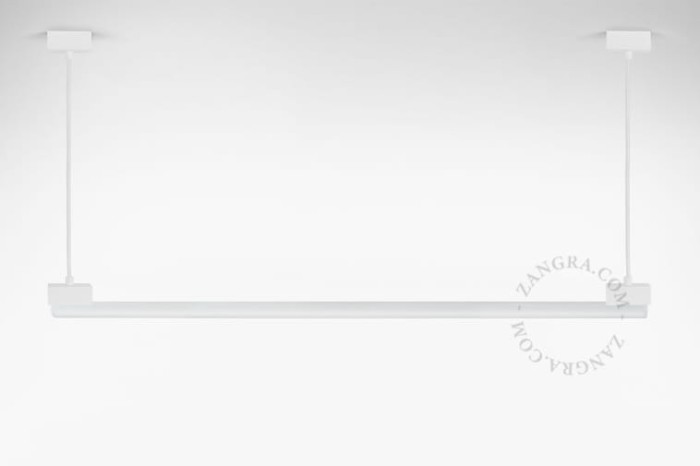 Biała lampa liniowa wisząca BRUNO, żarówka LED 100 cm - szkło opalowe - Zangra