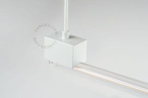 Biała lampa liniowa wisząca BRUNO, żarówka LED 100 cm - szkło opalowe - Zangra
