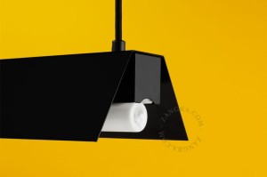 Czarna liniowa lampa wisząca BRENDA - Zangra