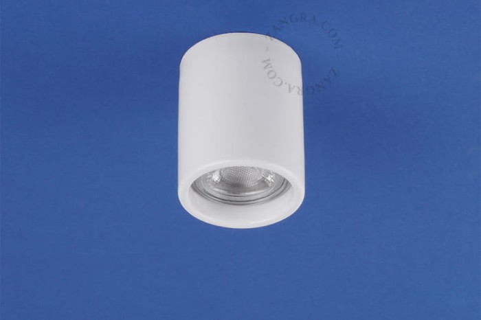 Biały porcelanowy reflektor natynkowy AGLAE, Ø 6 cm - Zangra