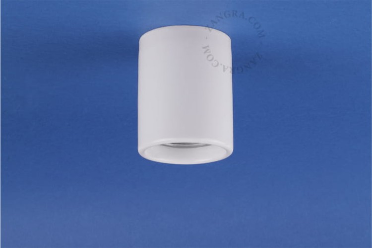 AGLAE white porcelain surface-mounted spotlight, Ø 6 cm - Zangra