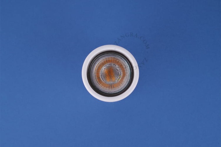 AGLAE white porcelain surface-mounted spotlight, Ø 6 cm - Zangra