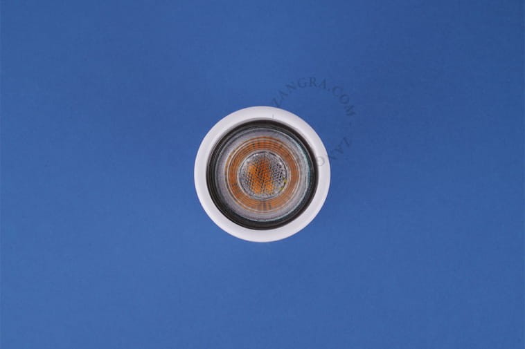 AGLAE white porcelain surface-mounted spotlight, Ø 6 cm - Zangra