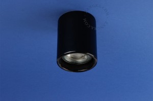 AGLAE black porcelain surface-mounted spotlight, Ø 6 cm, aglae.b - Zangra