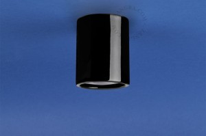 AGLAE black porcelain surface-mounted spotlight, Ø 6 cm, aglae.b - Zangra