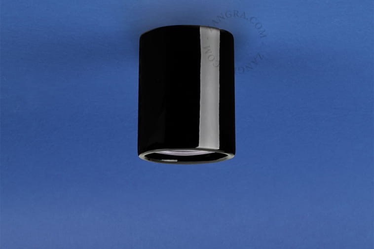 AGLAE black porcelain surface-mounted spotlight, Ø 6 cm, aglae.b - Zangra