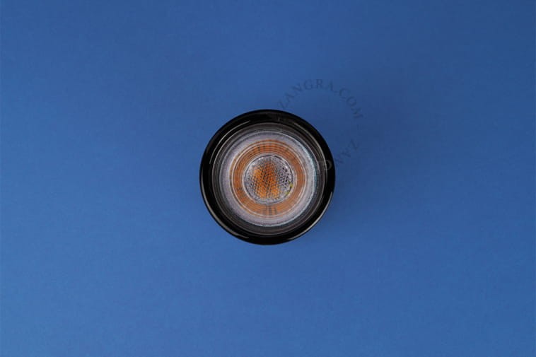 AGLAE black porcelain surface-mounted spotlight, Ø 6 cm, aglae.b - Zangra