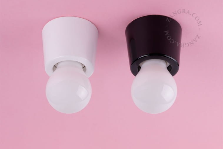 Black porcelain lamp ANNIE - Zangra