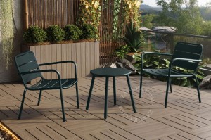 Outdoor steel side table, black - Zangra