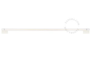 White metal CHARLINE lamp holder with fluorescent lamp, transparent ribbed glass, 100 cm - Zangra